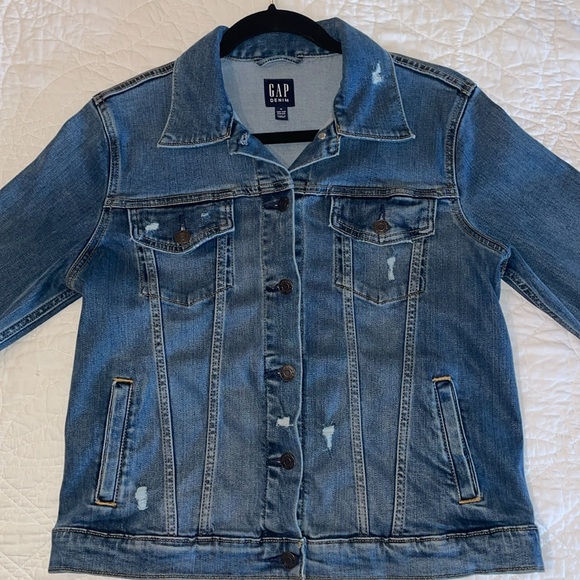 Gap distressed denim jacket, size medium - Picture 3 of 7